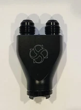 V62 GM Quick Connect BLACK Dual -6 AN To 3/8 Female LS1 LS2 LS3 -8 Fuel Adapter