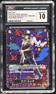 CGC 10 GEM MINT JAPANESE ONE PIECE 2023 ROB LUCCI OP03-092 SPECIAL