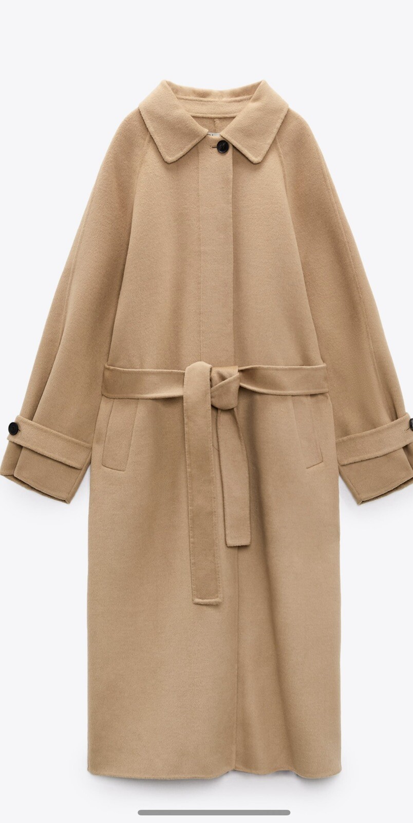 SUPER RARE!! $250 NWT ZARA BELT WOOL COAT TAUGHT BROWN M 7522/263