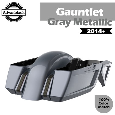 Gauntlet Grey Metallic Holeshot Chopped Bagger Kit Fits 14+ Harley Davidson
