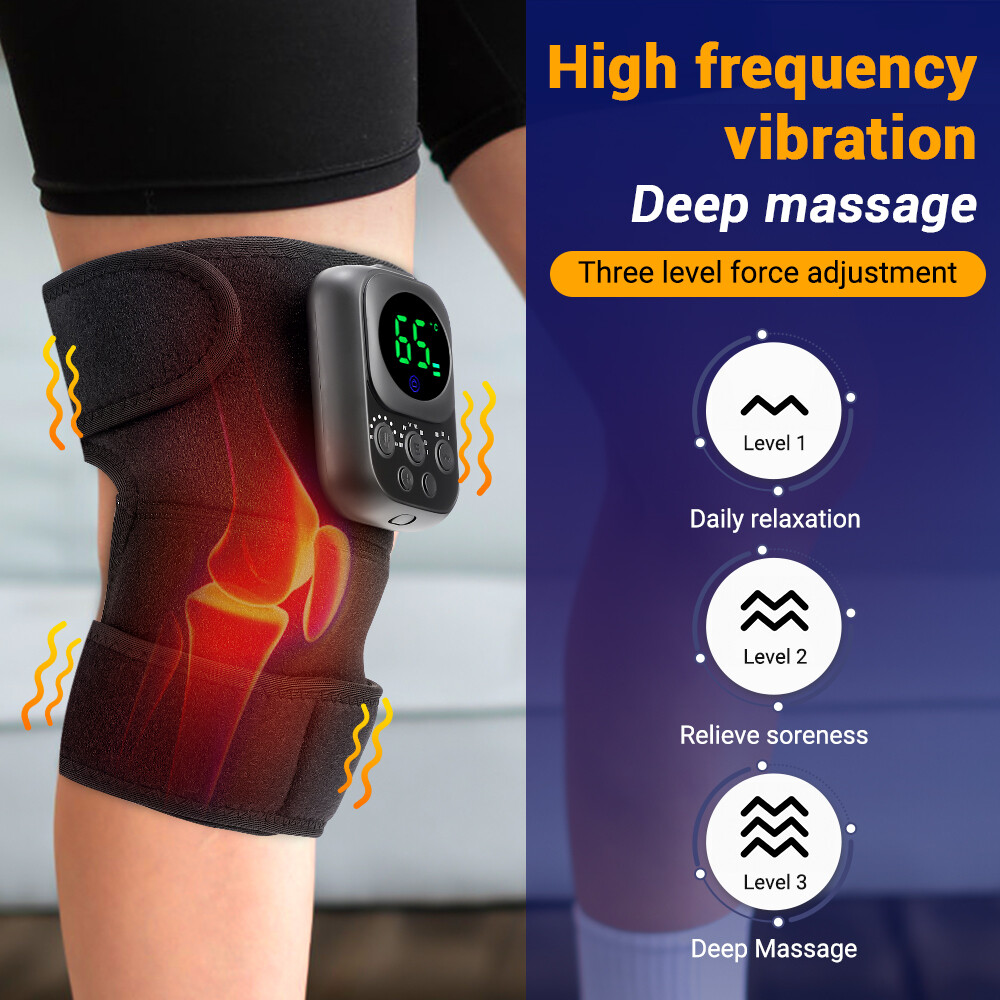 Wireless Control Heating Vibration Knee Joint Pad Brace Leg Therapy Massager  | eBay
