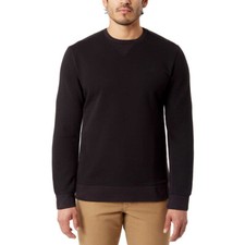 GH Bass Men's Pullover Crew Sweatshirt, Black Size L