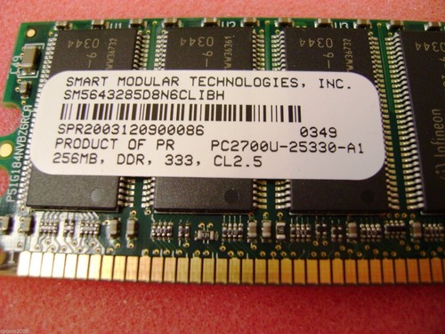 HP D530 Smart Modular SM5643285D8N6CLIBH DIMM 256MB PC2700 CL2-5 * 305957-041 - Picture 3 of 5