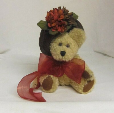 Adeline Bearett new Boyds Bears 7.5'' velour flower hat teddy bear MWMT 918437