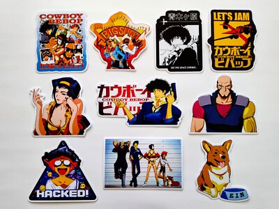 Cowboy Beep Bop Sticker Pack (10) Anime Spike Spiegel Manga Faye Valentine