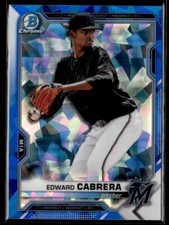 2021 Bowman Chrome Sapphire Edward Cabrera A Miami Marlins #BCP-141