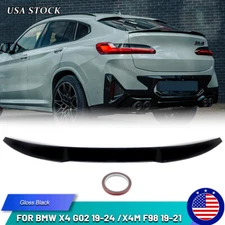 Gloss Black For BMW X4 G02 19-24 /X4M F98 19-21 Rear Trunk Spoiler Wing M4 Style