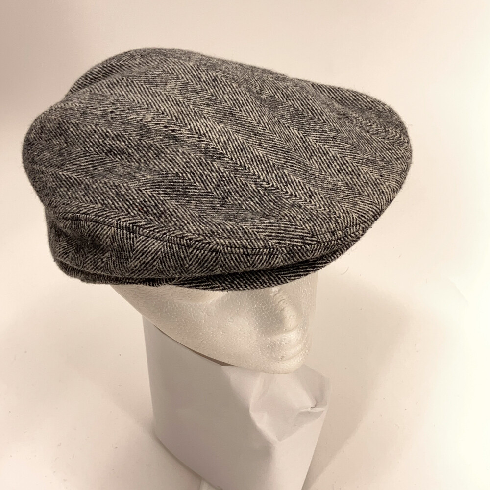 Capello black gray herringbone pattern wool blend… - image 1