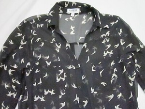 white sheer button down