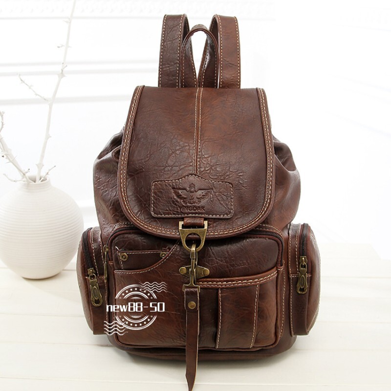 Fashion Women Backpack 2021 PU Leather Retro Female bag schoolbags Teenage Girl Womens Mini Backpacks, Stylish Mini Fashion Backpack PU  main image 4