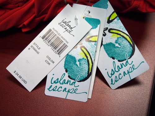 NWT Island Escape Swimsuit 2pc Set Size 6 Bandeau Tiered Top/Skirted Bottom M5.B - Picture 5 of 5