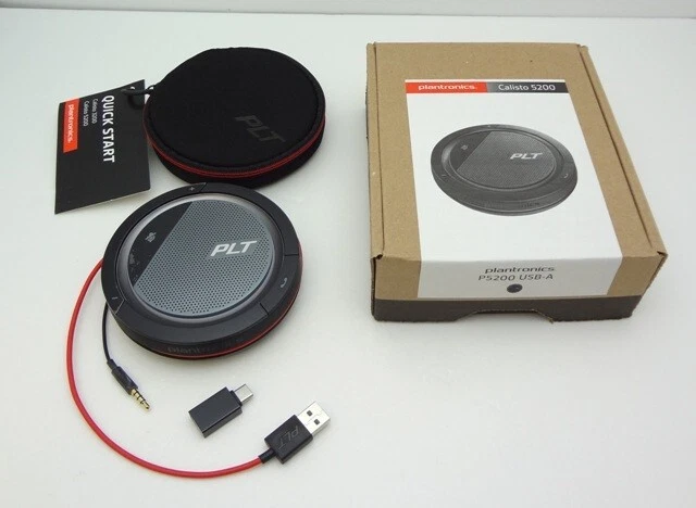 POLY Plantronics Calisto 5200 P52001 USB-A / USB-C & 3.5mm Portable Speakerphone - Picture 4 of 4