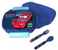 ☆ Disney Cars Brotdose + Besteck-Set BrotbüChse Vesperdose Besteck C-0774 ☆