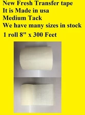 1 Roll 8" x 300 Feet  Application Transfer Tape Vinyl Sign Adhesive Made In Usa
