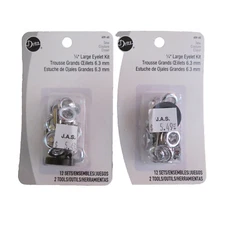2 Packs DRITZ #659-65 SILVER LARGE EYELET KIT (2 TOOLS, 12 EYELETS), 1/4" #3