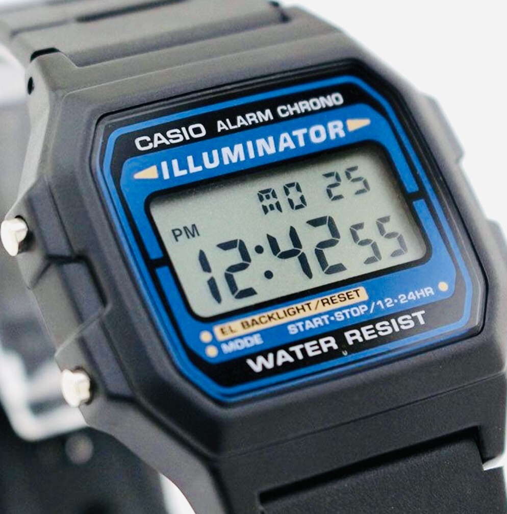 Casio Collection Digital  Watch Illuminator Waterproof Men's Black F-105W-1AWJH