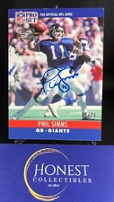 Phil Simms Auto /75 (AU, SP) - 1990 Pro Set 2023 Pro Set Memories Autograph #230