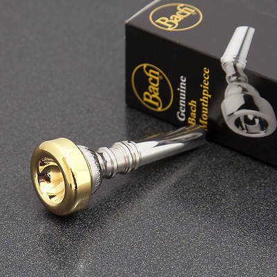 Genuine Bach 7C Gold Rim & Cup Cornet Mouthpiece #10 Backbore New