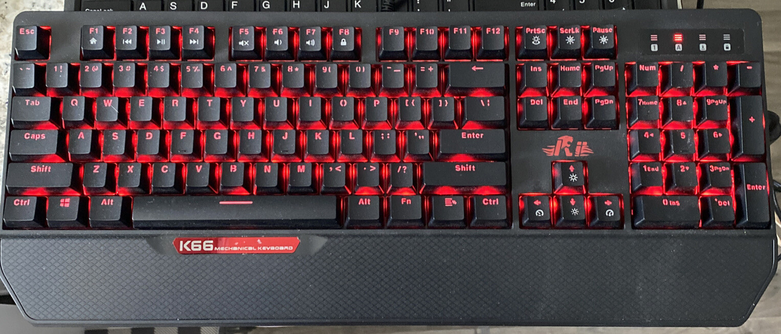 Rii K66 LED Backlit Mechanical Gaming Keyboard with USB Wired Connectivity-image
