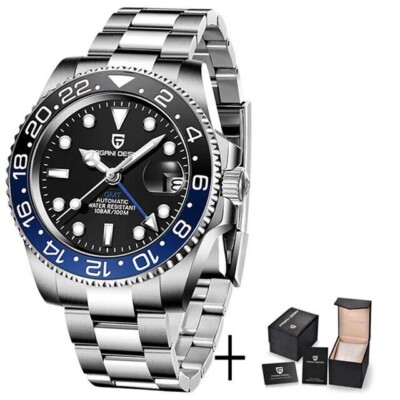 PAGANI DESIGN PD-1662 GMT Automatic Watch 40mm Blue &Black Bezel ''BATMAN''