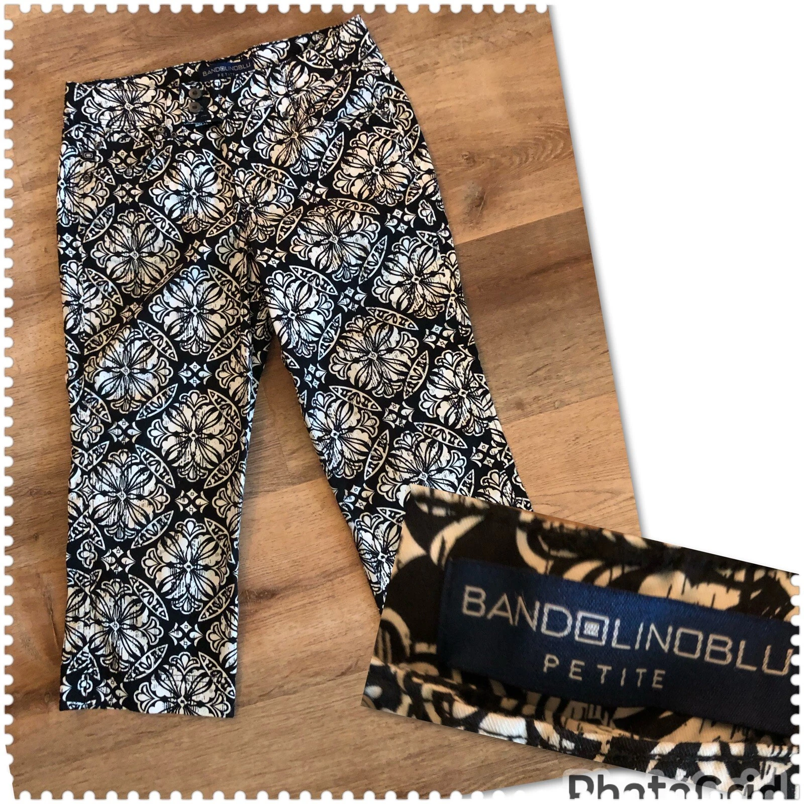 BANDOLINOBLU Petite - Women’s - Size 8 - Capri Pants - Black & White - 8P