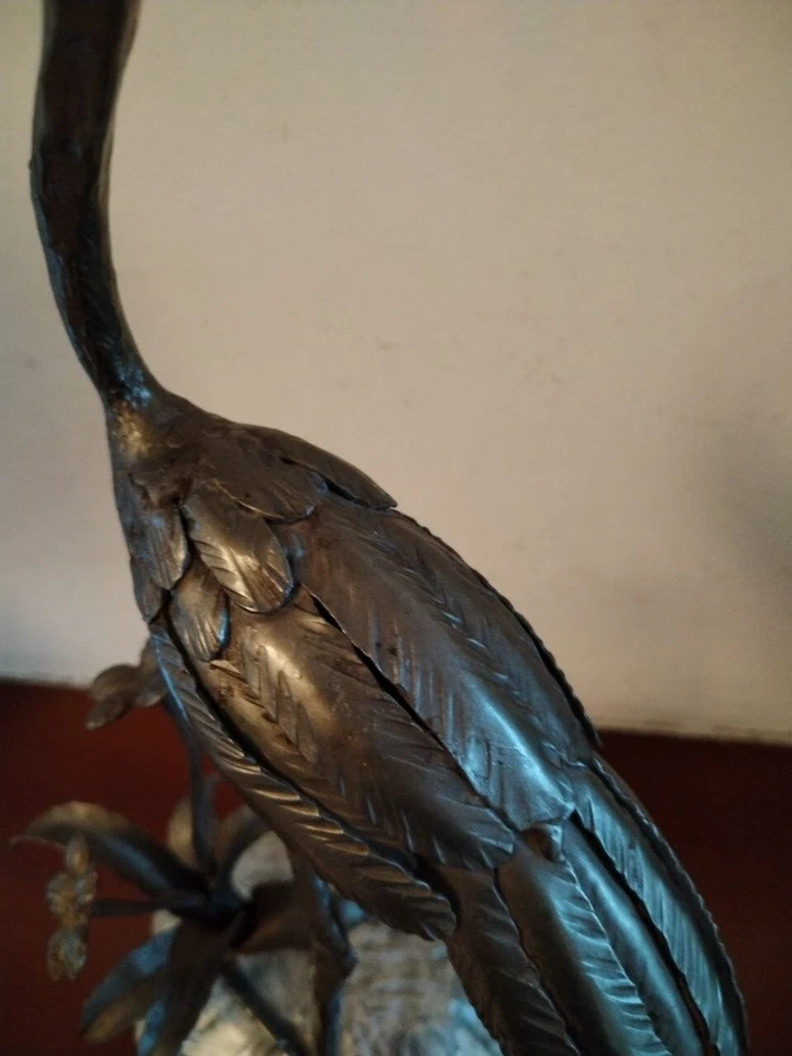 arte antiquariato complementi di arredo. Scultura Airone artdeco ferro battuto - Immagine 4 di 4