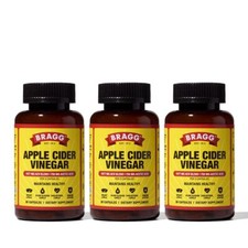 Bragg Apple Cider Vinegar Capsules with Vitamin D and Zinc - 3 Pack 90 Capsul...