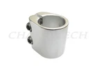 BMX Bike Seat Post Clamp 1" 25.4mm High Stack Double Bolts Silver