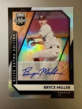 2021 Panini Elite Extra Edition Bryce Miller Foil Auto #113 Mariners