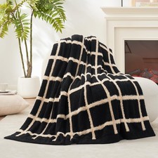 Checkered Throw Blanket for Couch, Reversible Super Soft Warm Blankets Cozy B...