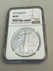2019 $1 American Silver Eagle NGC MS69 Brown Label