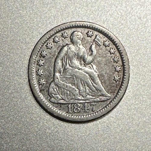 1847 Seated Liberty Half Dime Silver Coin Circulated Uncertified United States