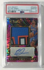 PSA 10 24-25 Select Signature Jones Pulsar Prizm FOTL /15 OKC Thunder Auto RC