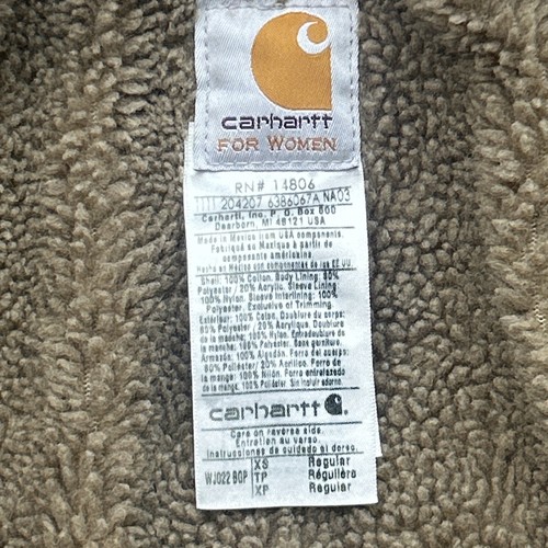 Carhartt Jacket Women XS WJ022 BGP Purple Sherpa Lined Chore Workwear Western - Picture 10 of 11