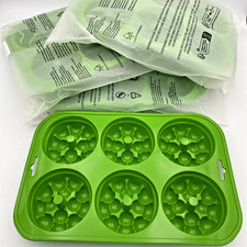 Silicone Bubble Donut Molds 6 Cavity Baking Pans 4 pack for Homemade Baked Cake
