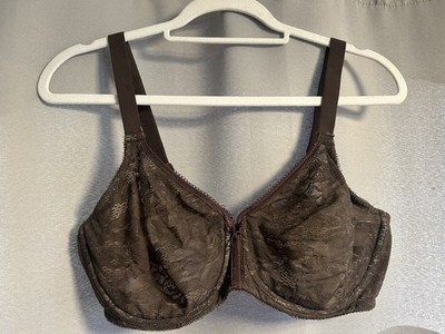 Wacoal Bra 32DD Lace Finesse Underwire Unlined  Chocolate Brown Style 855201