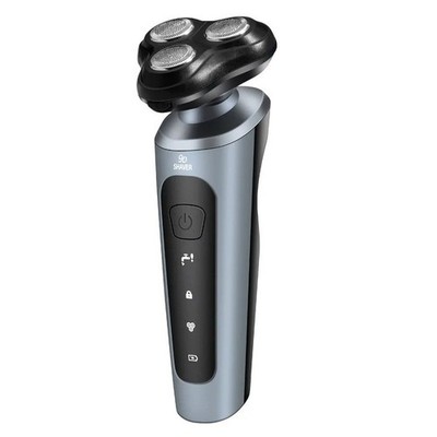 Herren Elektrorasierer Rasierer Nass Trocken Rotierend Kabellos USB Wiederaufladbar Aufladen UK