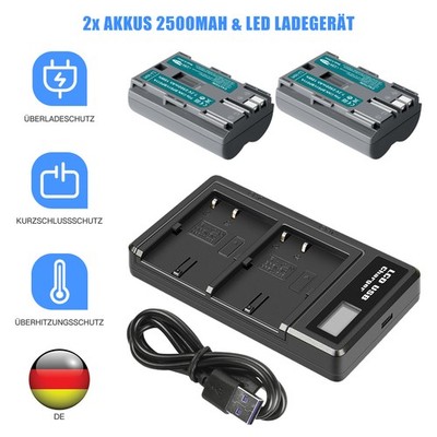 2x BP-511 BP-511A Akku & LCD Ladegerät Für Canon EOS5D 50D 10D 30D 40D 300 450