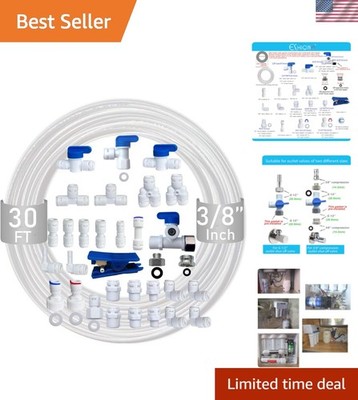 Food-Grade NSF Certified 3/8'' RO Water Fittings and Tubing Kit - Safe & Reliable
