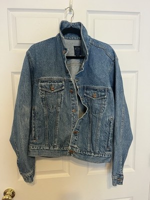 Structure Blue Men s Denim Jacket Size Medium Made In Hong Kong
