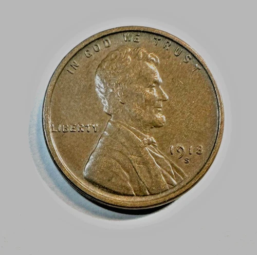 1918-S Lincoln Cent AU 923