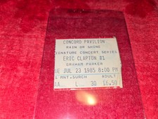VINTAGE CONCERT TICKET STUB FOR ERIC CLAPTON JUL 23 1985 CONCORD PAVILION