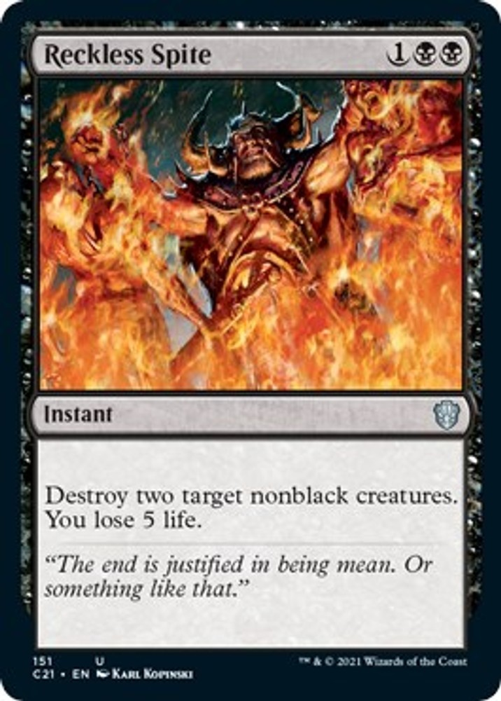 NM - Reckless Spite C21 - 151 Commander 2021