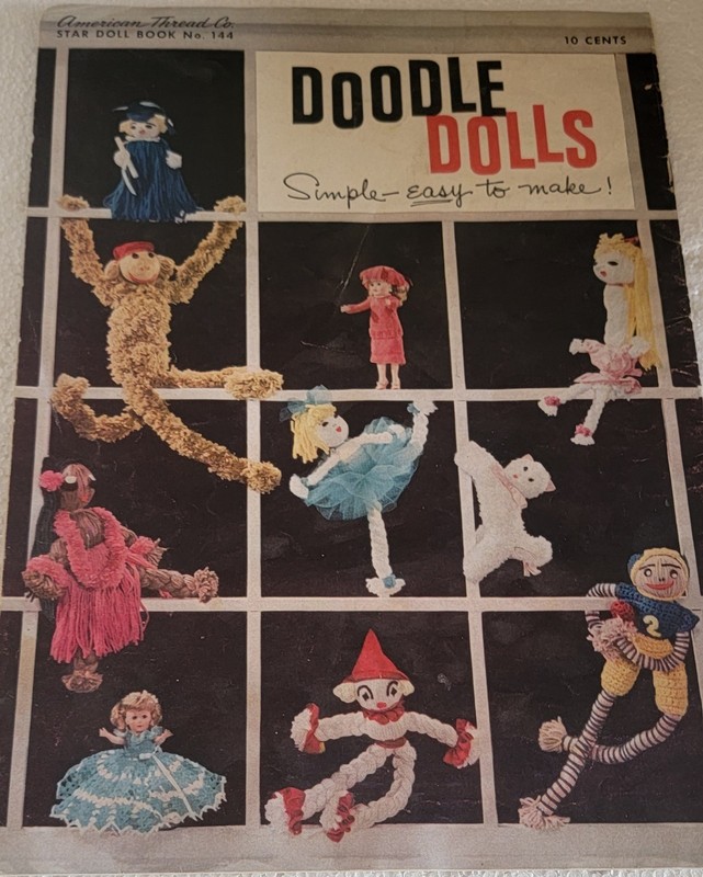 Star Doll Book No. 144; Doodle Dolls-Simple Easy To Make.  1950s Era.