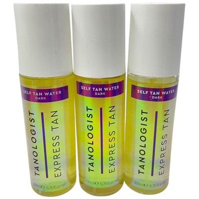 Lot of 3 - Tanologist Express Tan Self Tan Water DARK 200 ml / 6.76