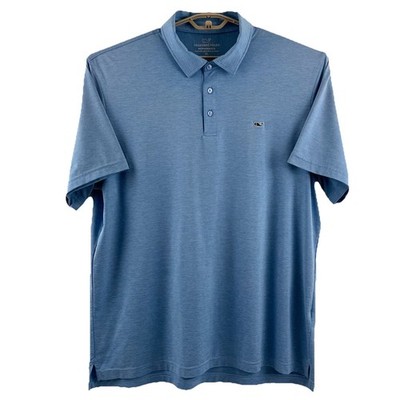 Vineyard Vines Performance Destin Stripe Golf Polo Mens XL Blue Sankaty Shirt