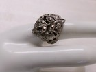 Vintage Germany Ring Filigree Ornate Silver Tone Faux Marcasite Adjustable — photo 1