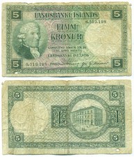 ICELAND NOTE 5 KRONUR 1928 P 32a