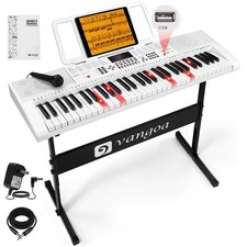 Piano Keyboard for Beginners, VGK6101 61 Key Learning Keyboard Piano w/Lighte...