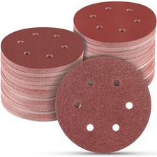 100 PCS 6 Inch Sanding Discs Random Orbital Sander Sandpaper 6 Hole Mix Grit
